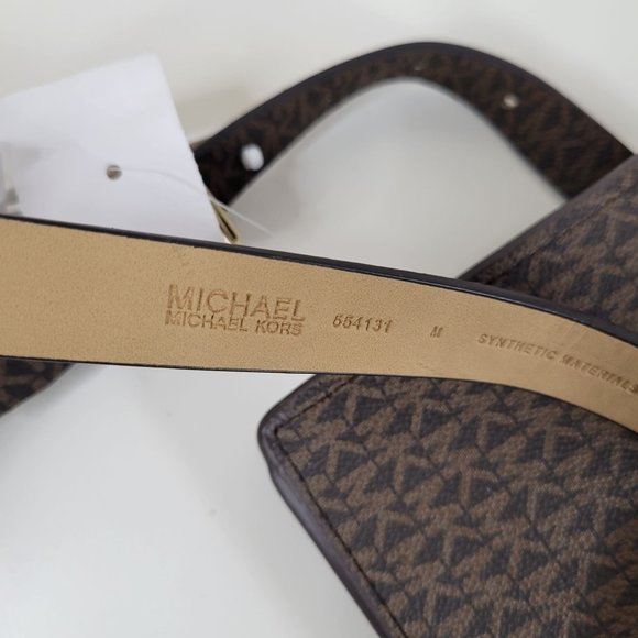 New - MICHAEL KORS Belt Bag with Pull Chain Chocolate Size M - Picture 15 of 16